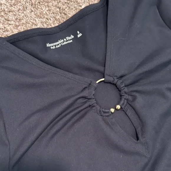 Abercrombie & Fitch Size S Bodysuit Black with Metal Detail - Picture 2 of 2